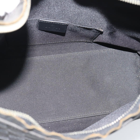 GUCCI GG Canvas Shoulder Bag Black Silver 000.0602 Auth 192708