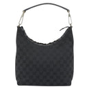 GUCCI GG Canvas Shoulder Bag Black Silver 000.0602 Auth 192708-13