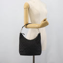 GUCCI GG Canvas Shoulder Bag Black Silver 000.0602 Auth 192708-21