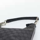 GUCCI GG Canvas Shoulder Bag Black Silver 000.0602 Auth 192708-8