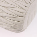 Miu Miu Matelasse Shoulder Bag Leather White Gold Tone Auth 192710A-9