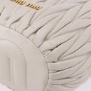 Miu Miu Matelasse Shoulder Bag Leather White Gold Tone Auth 192710A-14