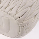 Miu Miu Matelasse Shoulder Bag Leather White Gold Tone Auth 192710A-16