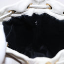 Miu Miu Matelasse Shoulder Bag Leather White Gold Tone Auth 192710A-19