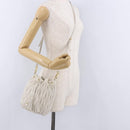 Miu Miu Matelasse Shoulder Bag Leather White Gold Tone Auth 192710A-22
