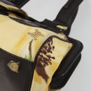 CELINE Hand Bag Canvas Yellow Gold Tone Auth 192711A-14