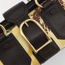 CELINE Hand Bag Canvas Yellow Gold Tone Auth 192711A-18
