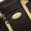 CELINE Hand Bag Canvas Yellow Gold Tone Auth 192711A-19