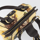 CELINE Hand Bag Canvas Yellow Gold Tone Auth 192711A-10