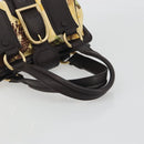 CELINE Hand Bag Canvas Yellow Gold Tone Auth 192711A-7