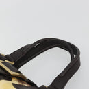 CELINE Hand Bag Canvas Yellow Gold Tone Auth 192711A-8