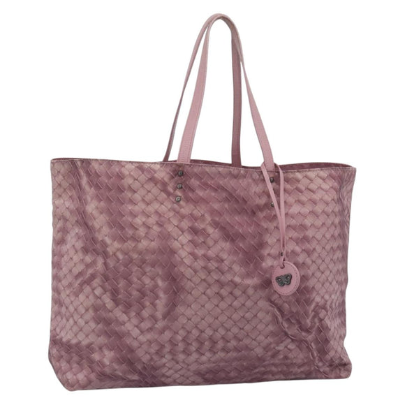 BOTTEGA VENETA INTRECCIATO Tote Bag Nylon Pink Auth 192712A