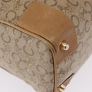 CELINE C Saluki Boston Bag PVC Leather Beige Gold Tone Auth 192714-10