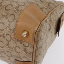 CELINE C Saluki Boston Bag PVC Leather Beige Gold Tone Auth 192714-11
