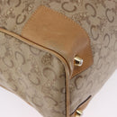 CELINE C Saluki Boston Bag PVC Leather Beige Gold Tone Auth 192714-12