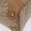 CELINE C Saluki Boston Bag PVC Leather Beige Gold Tone Auth 192714-13