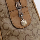 CELINE C Saluki Boston Bag PVC Leather Beige Gold Tone Auth 192714-14