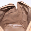 CELINE C Saluki Boston Bag PVC Leather Beige Gold Tone Auth 192714-18