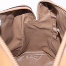 CELINE C Saluki Boston Bag PVC Leather Beige Gold Tone Auth 192714-19