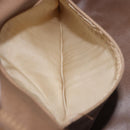 CELINE C Saluki Boston Bag PVC Leather Beige Gold Tone Auth 192714-21