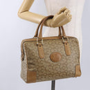 CELINE C Saluki Boston Bag PVC Leather Beige Gold Tone Auth 192714-22