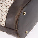 CELINE C Macadam Tote Bag Canvas Ivory Brown Auth 192715-9