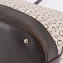 CELINE C Macadam Tote Bag Canvas Ivory Brown Auth 192715-14