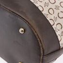 CELINE C Macadam Tote Bag Canvas Ivory Brown Auth 192715-16