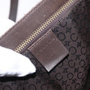 CELINE C Macadam Tote Bag Canvas Ivory Brown Auth 192715-10