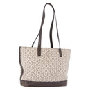 CELINE C Macadam Tote Bag Canvas Ivory Brown Auth 192715-1