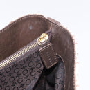CELINE C Macadam Tote Bag Canvas Ivory Brown Auth 192715-22