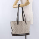 CELINE C Macadam Tote Bag Canvas Ivory Brown Auth 192715-24