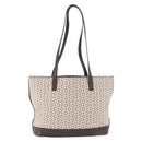 CELINE C Macadam Tote Bag Canvas Ivory Brown Auth 192715-13