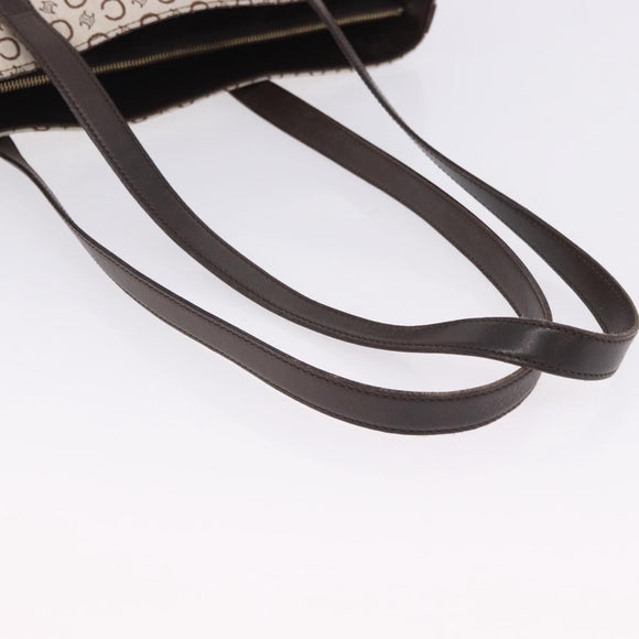 CELINE C Macadam Tote Bag Canvas Ivory Brown Auth 192715