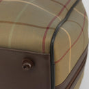 Burberrys Nova Check Boston Bag Canvas Beige Gold Tone Auth 192716-9