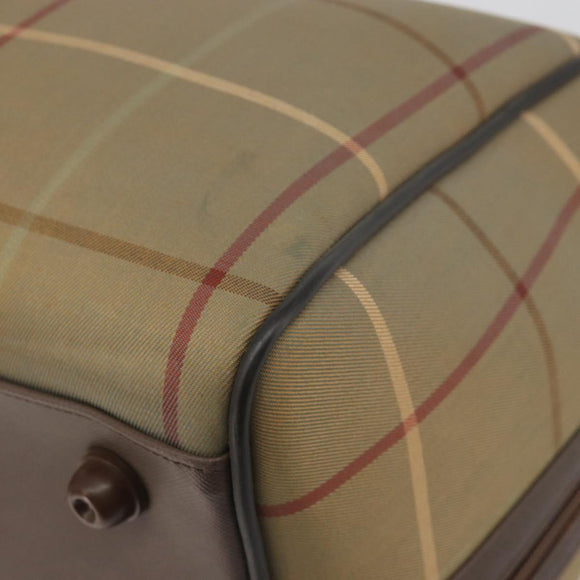 Burberrys Nova Check Boston Bag Canvas Beige Gold Tone Auth 192716