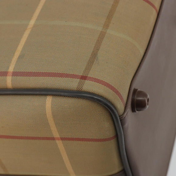 Burberrys Nova Check Boston Bag Canvas Beige Gold Tone Auth 192716