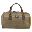Burberrys Nova Check Boston Bag Canvas Beige Gold Tone Auth 192716-13