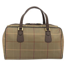 Burberrys Nova Check Boston Bag Canvas Beige Gold Tone Auth 192716-2
