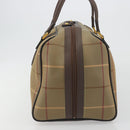Burberrys Nova Check Boston Bag Canvas Beige Gold Tone Auth 192716-3