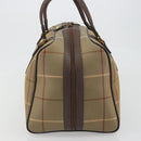 Burberrys Nova Check Boston Bag Canvas Beige Gold Tone Auth 192716-4