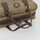 Burberrys Nova Check Boston Bag Canvas Beige Gold Tone Auth 192716-7