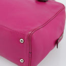 LOEWE Heritage Hand Bag Leather Pink Silver Auth 192717-10