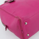 LOEWE Heritage Hand Bag Leather Pink Silver Auth 192717-11