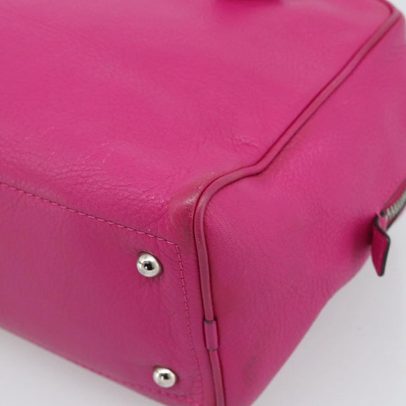 LOEWE Heritage Hand Bag Leather Pink Silver Auth 192717