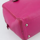 LOEWE Heritage Hand Bag Leather Pink Silver Auth 192717-13
