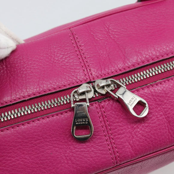 LOEWE Heritage Hand Bag Leather Pink Silver Auth 192717