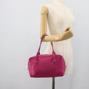 LOEWE Heritage Hand Bag Leather Pink Silver Auth 192717-21