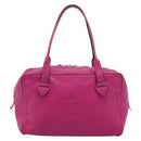 LOEWE Heritage Hand Bag Leather Pink Silver Auth 192717-13