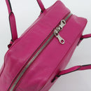 LOEWE Heritage Hand Bag Leather Pink Silver Auth 192717-6